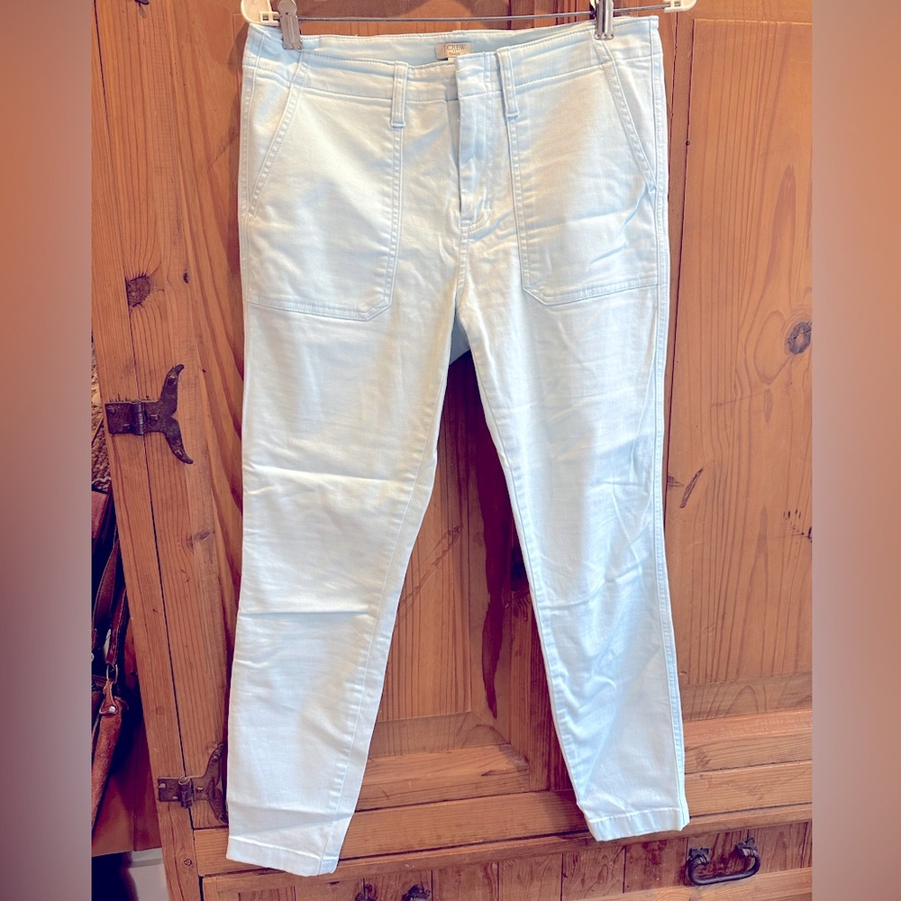 J Crew Light Blue Patch-pocket slim boyfriend chino pant, Sz 28